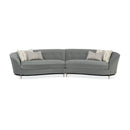Gray Velvet Right-Armed Loveseat | Caracole Three's Company