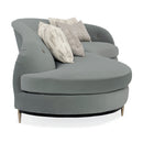 Gray Velvet Right-Armed Loveseat | Caracole Three's Company