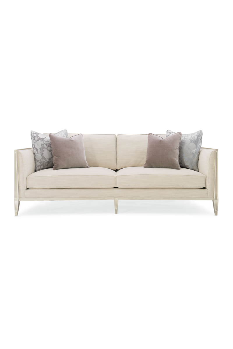 Cream Carved Modern Sofa | Caracole Just Duet | Oroatrade.com