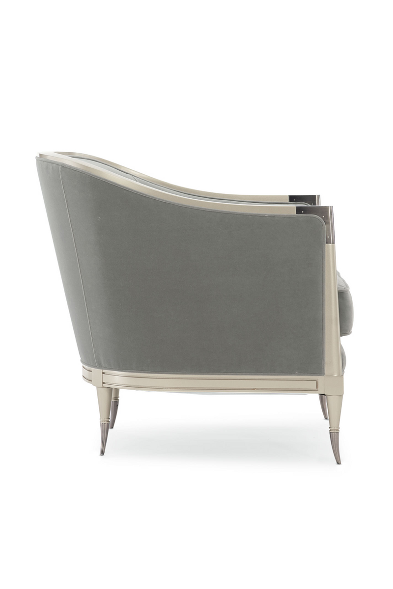 Gray Curved Lounge Chair | Caracole Splash Of Flash | Oroatrade.com