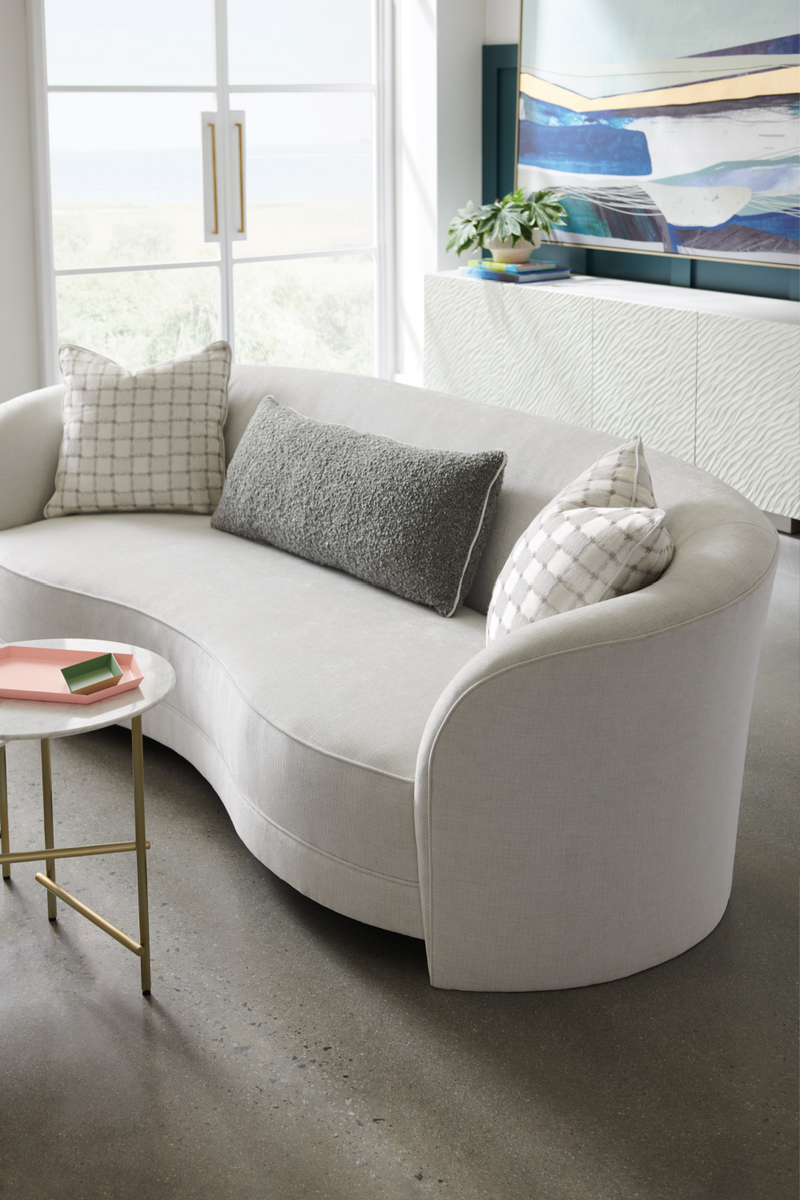 Light Gray Curved Sofa | Caracole Ahead Of The Curve | Oroatrade.com