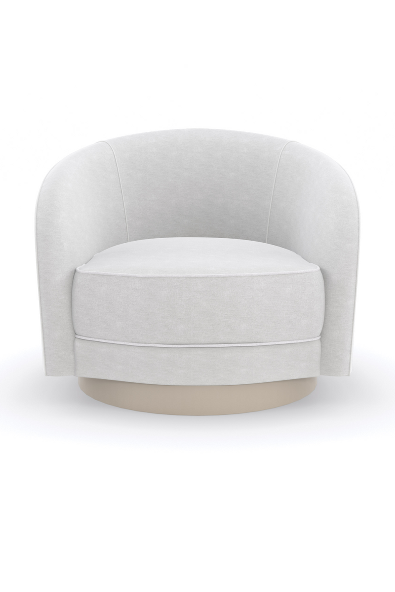 White Chenille Swivel Chair | Caracole Ahead of the Curve | Oroatrade.com