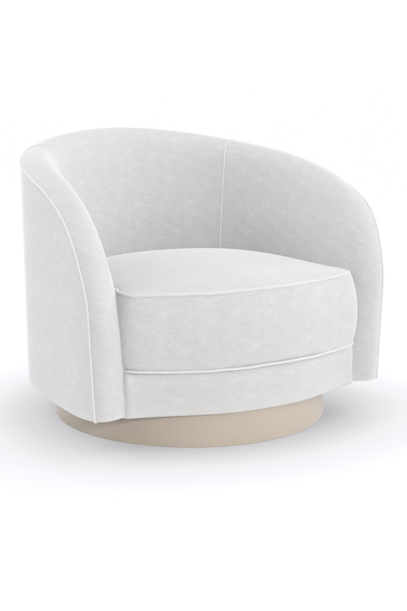 White Chenille Swivel Chair | Caracole Ahead of the Curve | Oroatrade.com