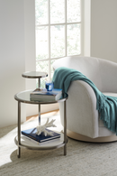 White Chenille Swivel Chair | Caracole Ahead of the Curve | Oroatrade.com