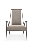 Smoked Stainless Steel Armchair | Caracole Mantis | Oroatrade.com