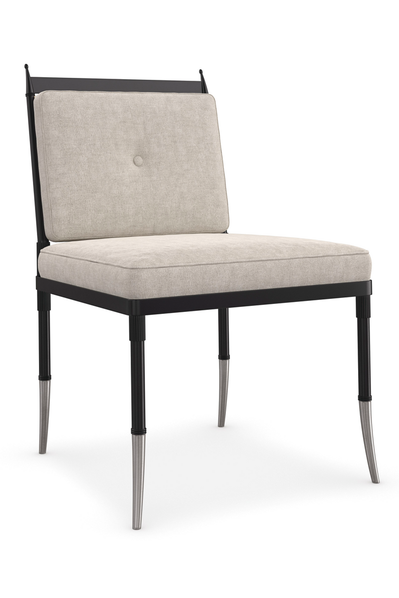 Beige Linen Buttoned Chair | Caracole Athena | Oroatrade.com