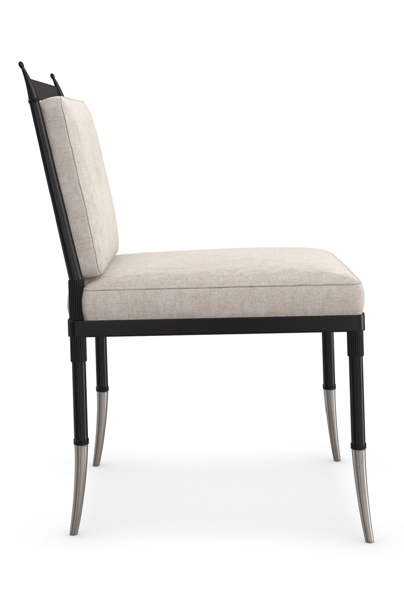 Beige Linen Buttoned Chair | Caracole Athena | Oroatrade.com