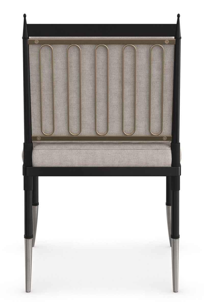 Beige Linen Buttoned Chair | Caracole Athena | Oroatrade.com