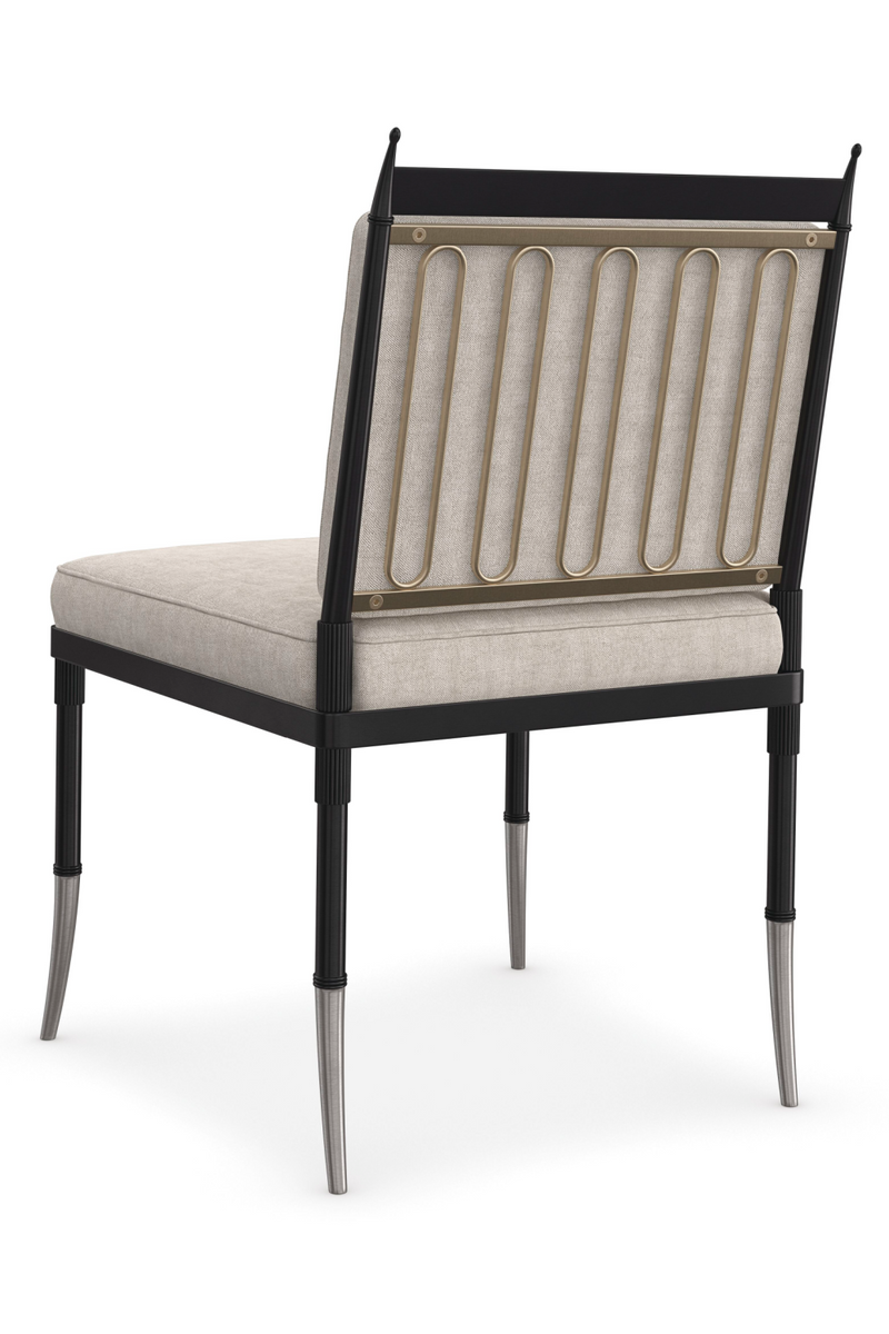 Beige Linen Buttoned Chair | Caracole Athena | Oroatrade.com