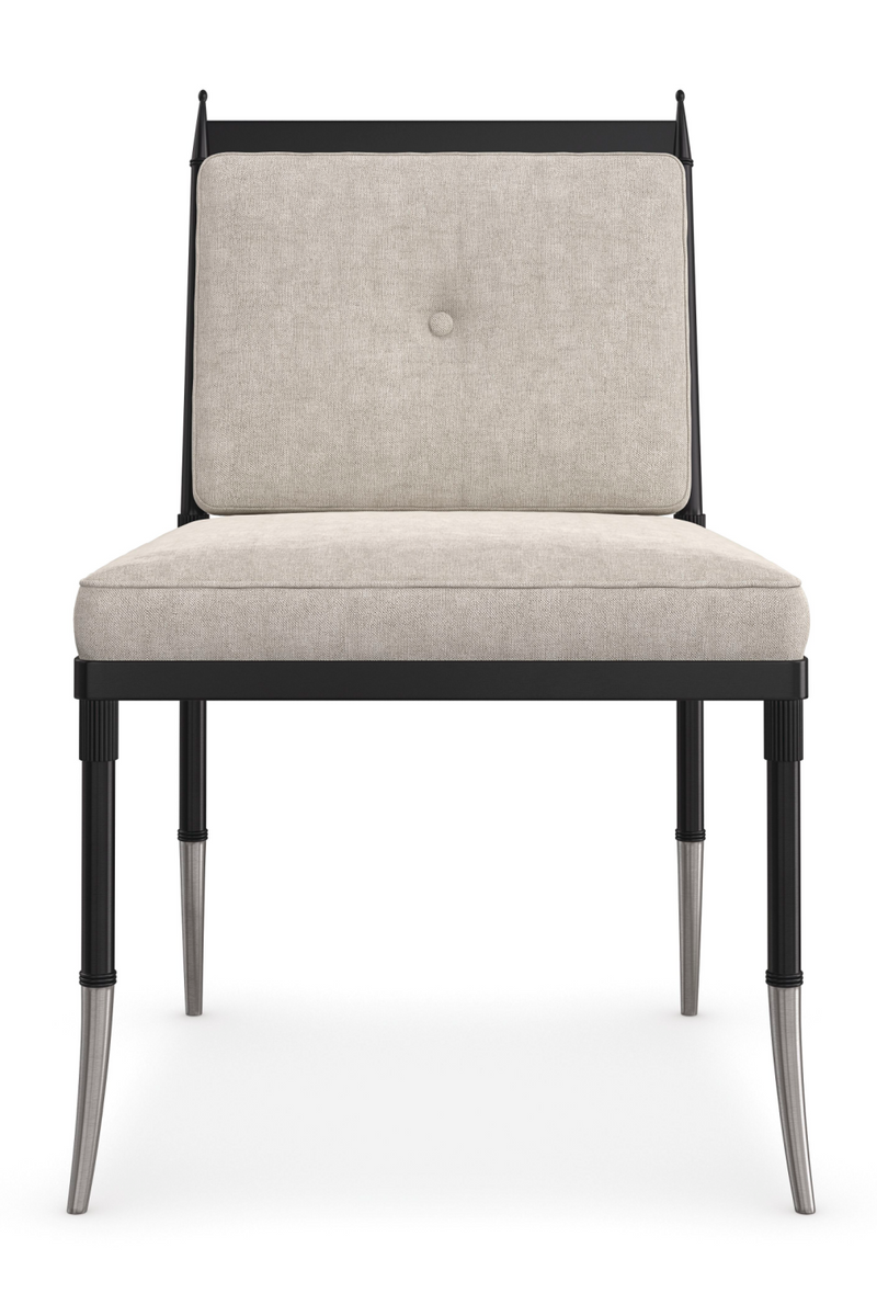 Beige Linen Buttoned Chair | Caracole Athena | Oroatrade.com