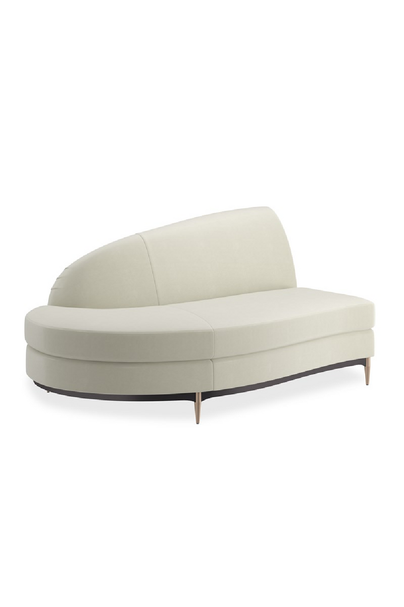 White Velvet Sectional Sofa | Caracole Three's Company | Oroatrade.com