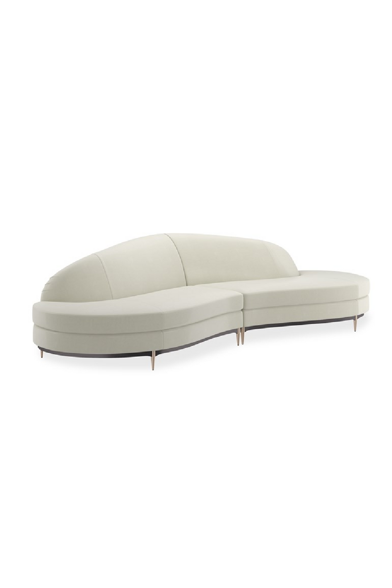 White Velvet Sectional Sofa | Caracole Three's Company | Oroatrade.com