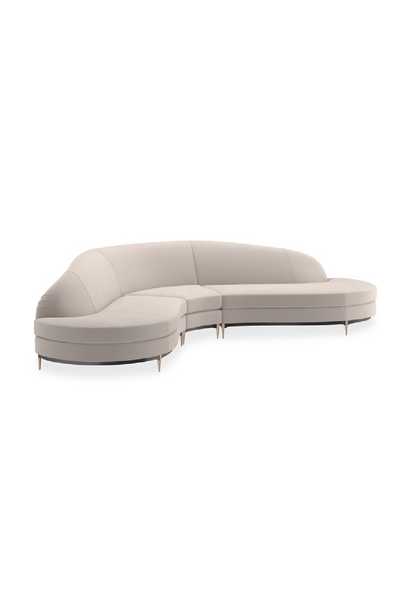 Beige Velvet Sectional Sofa | Caracole Three's Company