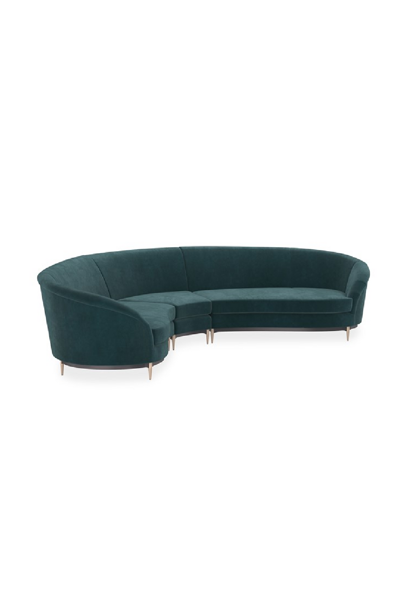 Green Velvet Sectional Sofa | Caracole Three's Company | Oroatrade.com