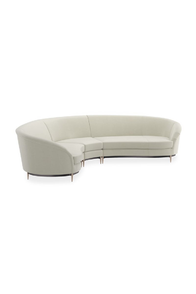 White Velvet Sectional Sofa | Caracole Three's Company | Oroatrade.com