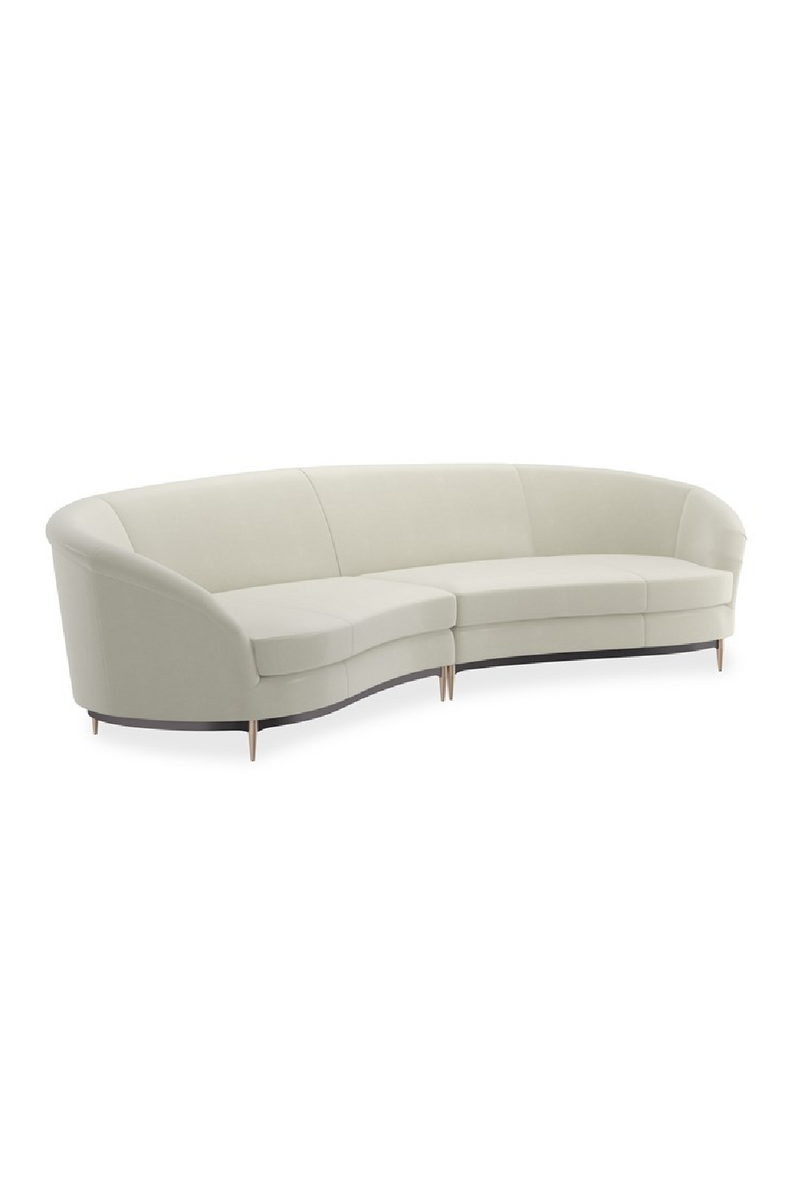 White Velvet Sectional Sofa | Caracole Three's Company | Oroatrade.com