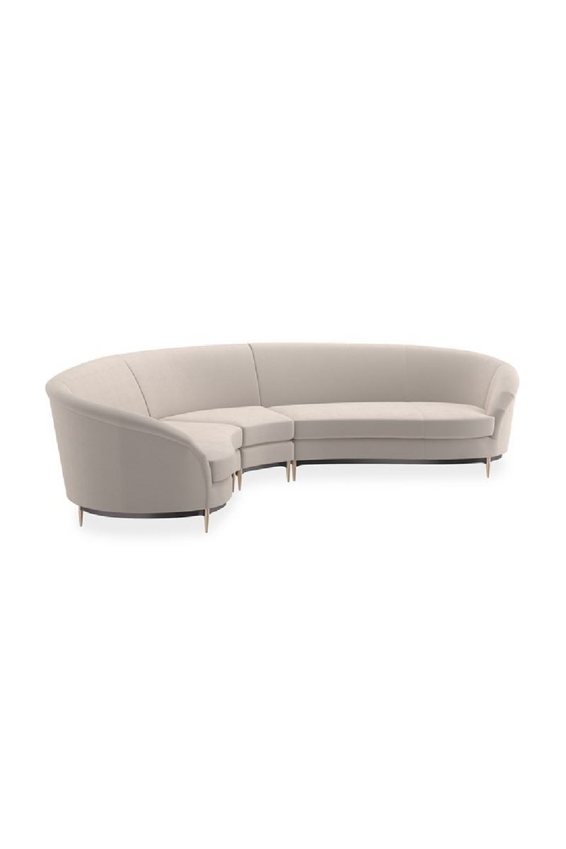 Beige Velvet Sectional Sofa | Caracole Three's Company | Oroatrade.com