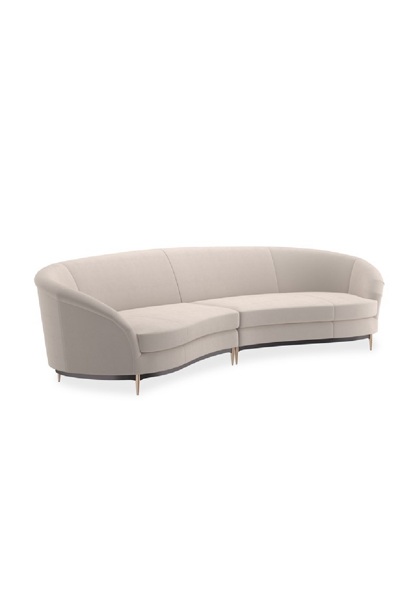 Beige Velvet Sectional Sofa | Caracole Three's Company | Oroatrade.com