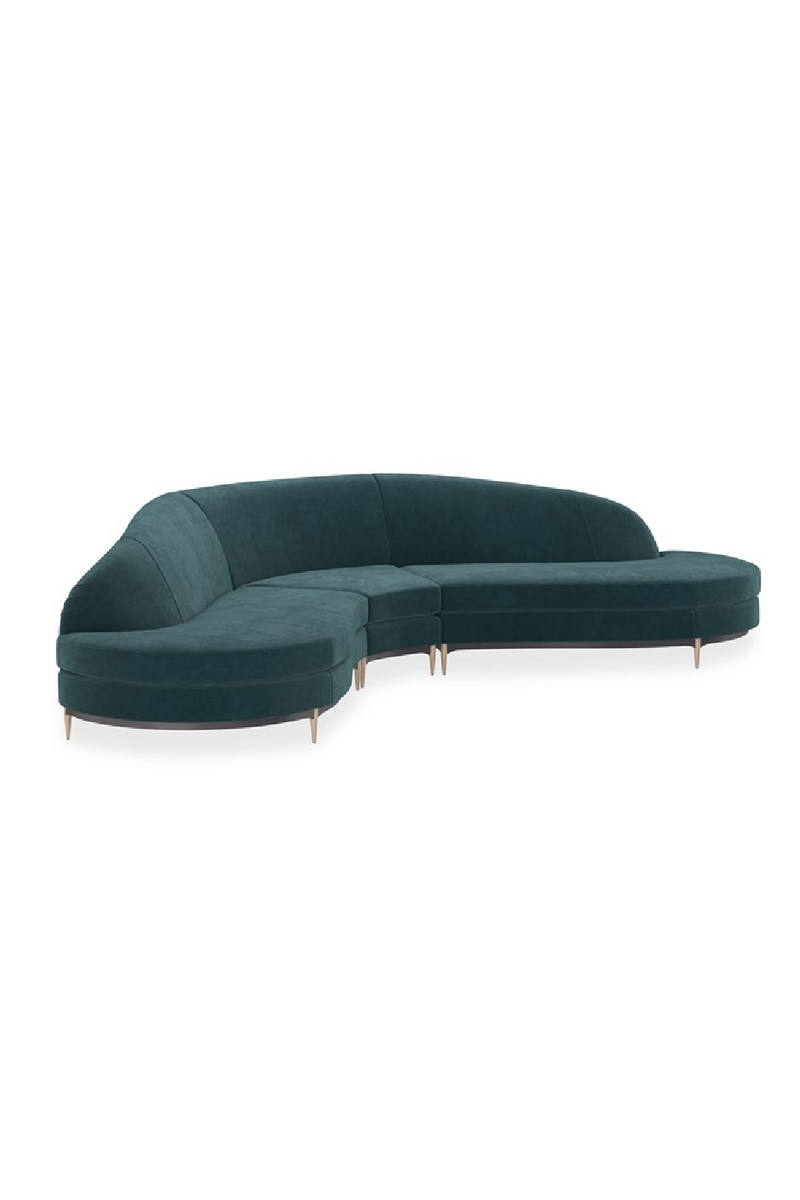 Green Velvet Sectional Sofa | Caracole Three's Company | Oroatrade.com