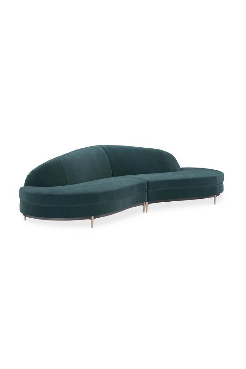 Green Velvet Sectional Sofa | Caracole Three's Company | Oroatrade.com