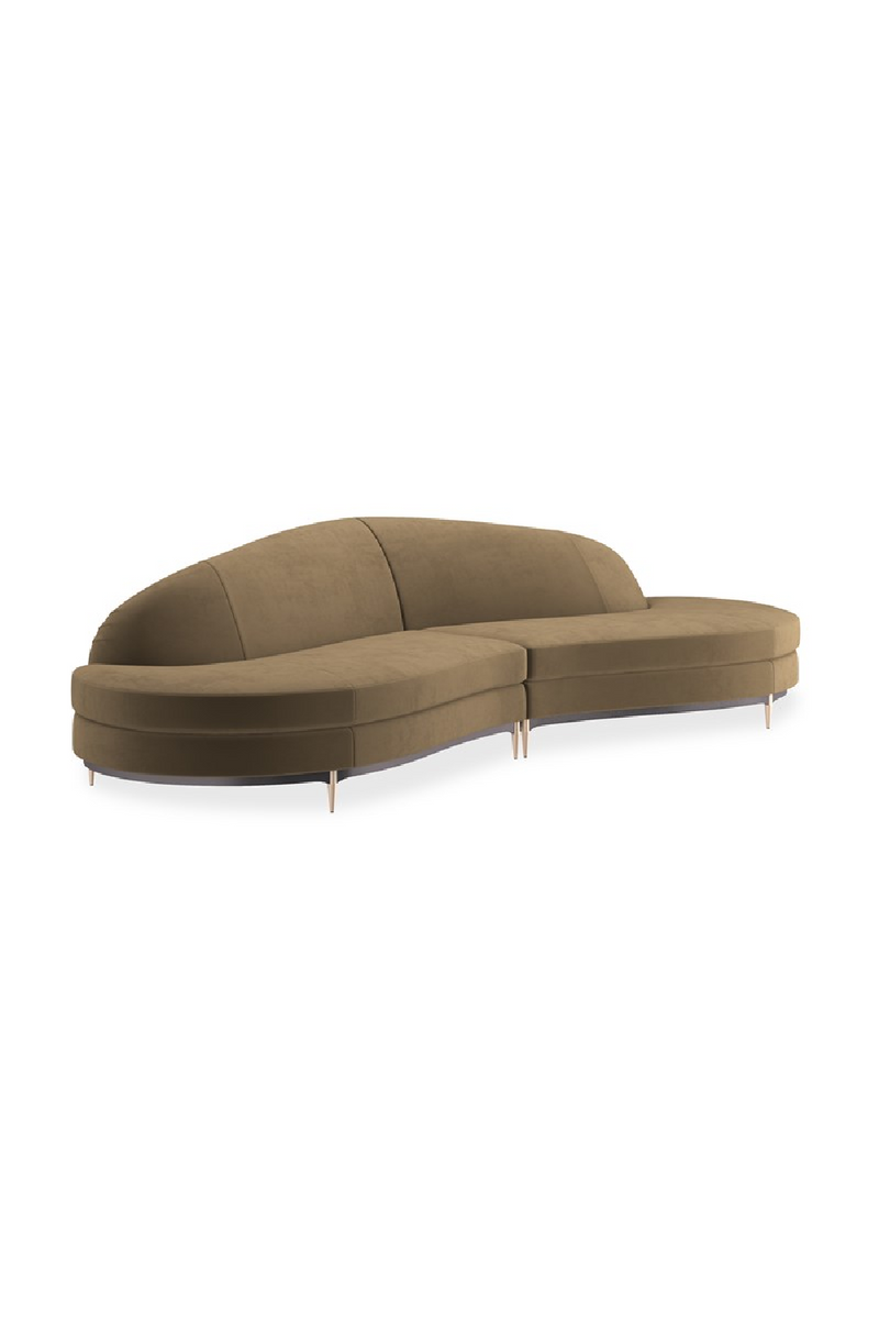 Brown Velvet Sectional Sofa | Caracole Three's Company | Oroatrade.com