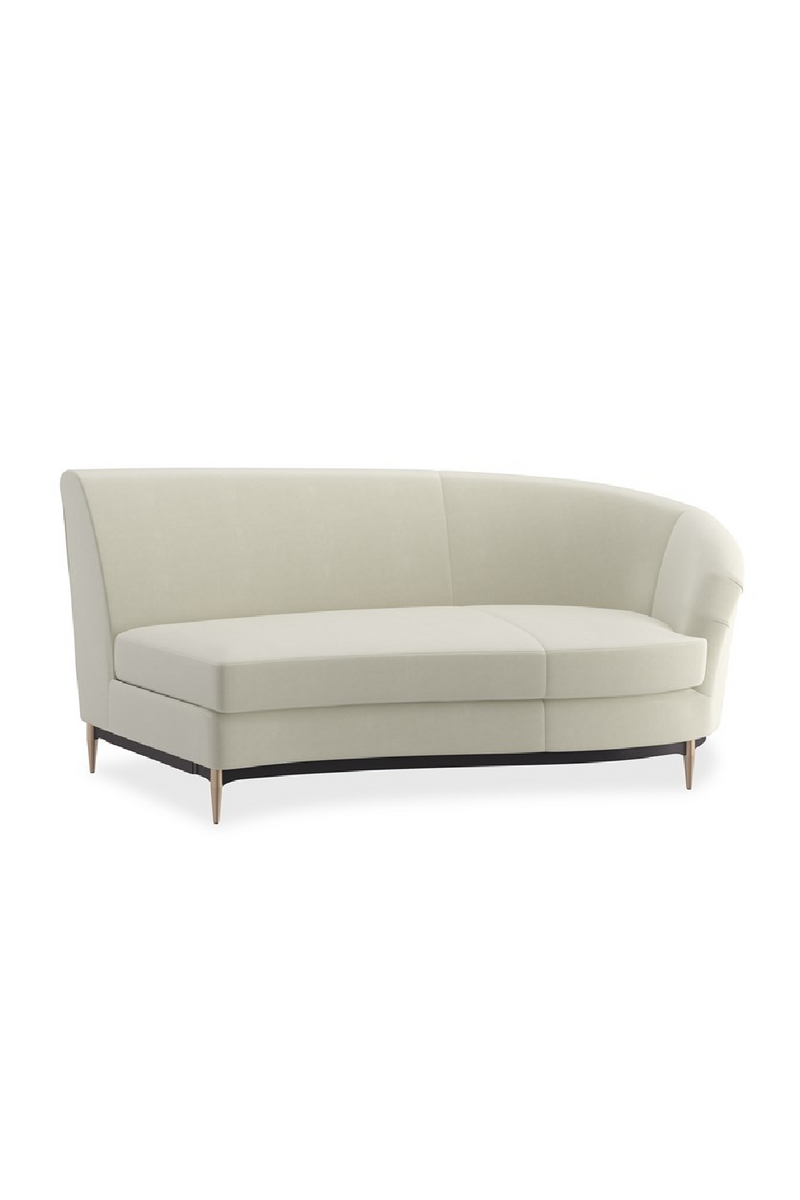 White Velvet Sectional Sofa | Caracole Three's Company | Oroatrade.com