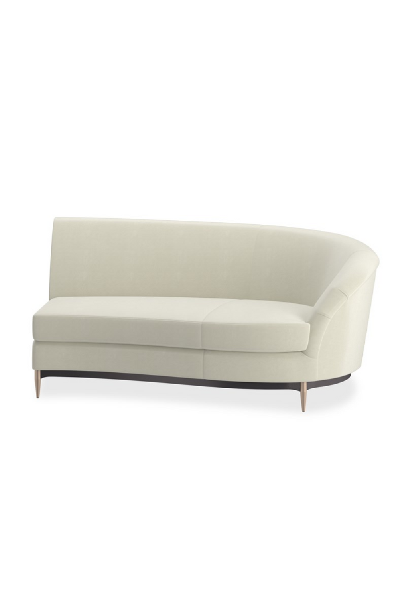 White Velvet Sectional Sofa | Caracole Three's Company | Oroatrade.com