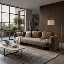 Taupe Velvet Sofa | Caracole Overlap