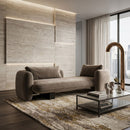 Taupe Velvet Bedroom Chaise | Caracole Overlap
