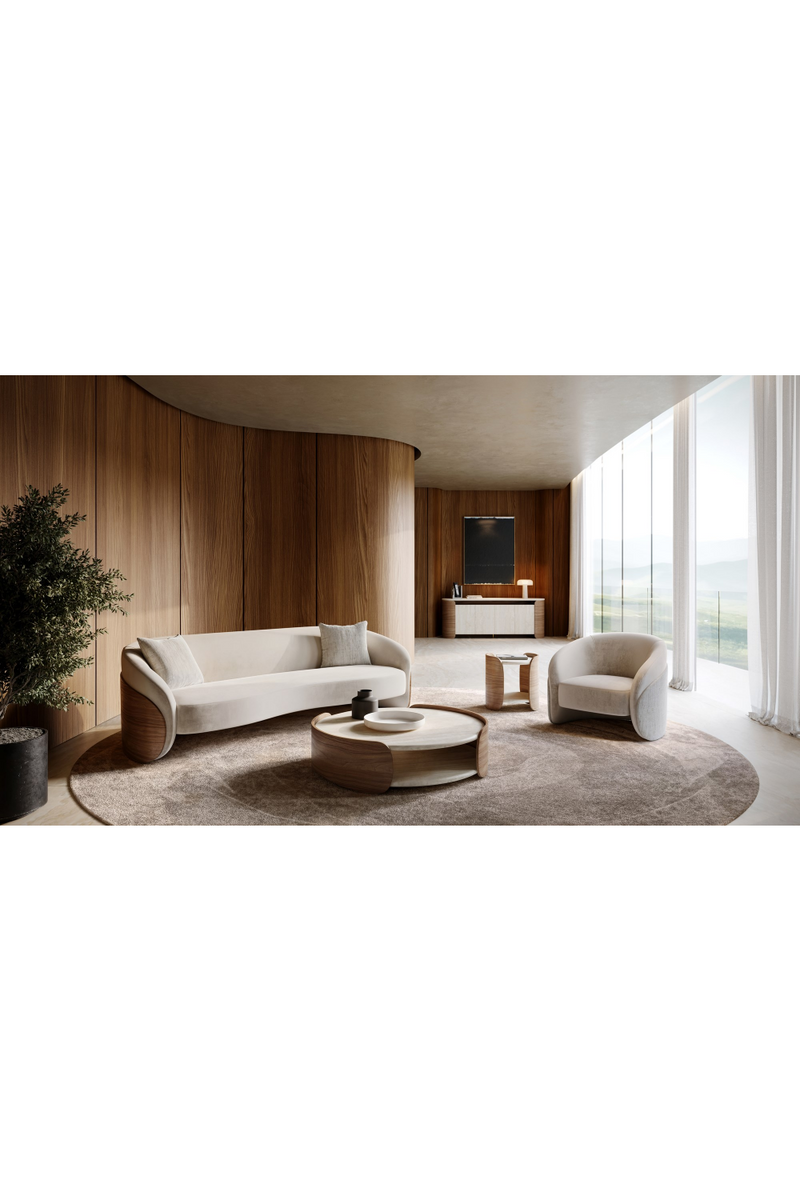 Ivory Mohair Sofa | Caracole Fleur | Oroatrade.com