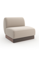 Beige Ribbed Linen Lounge Chair | Caracole Seta