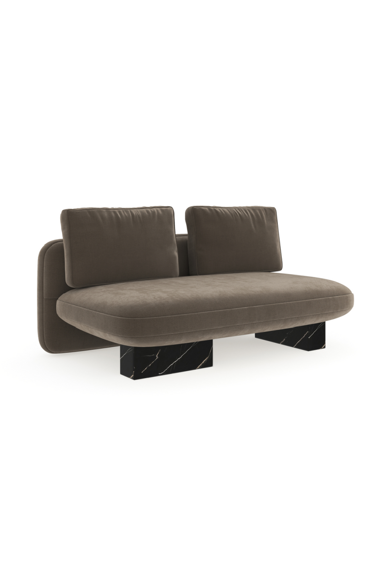 Taupe Velvet Loveseat | Caracole Overlap | Oroatrade.com