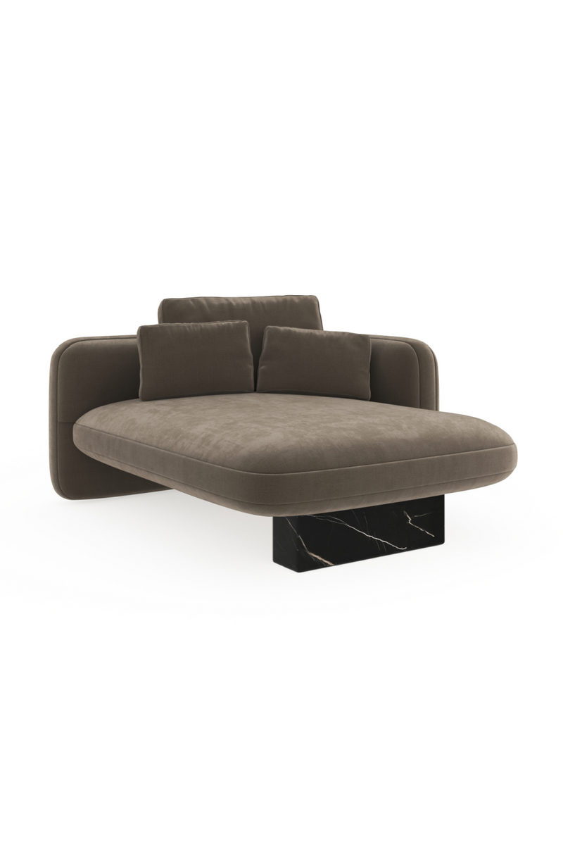 Taupe Velvet Right Chaise | Caracole Overlap | Oroatrade.com