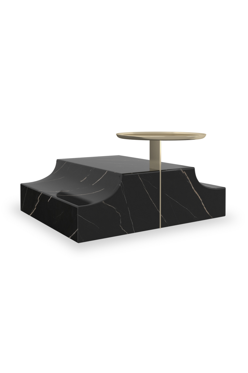 Black Marble Rectangular Wedge Base | Caracole Overlap | Oroatrade.com