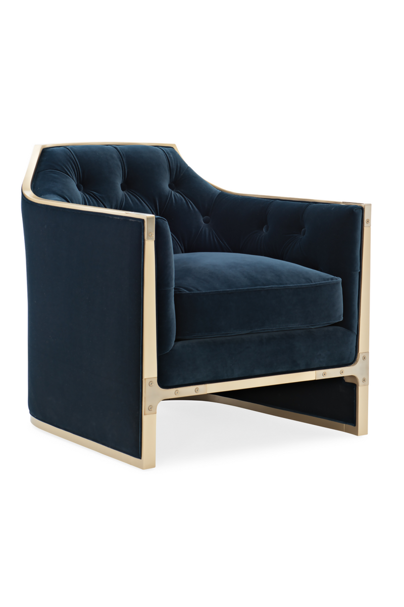 Blue Velvet Lounge Chair | Caracole The Cat's Meow | Oroatrade.com
