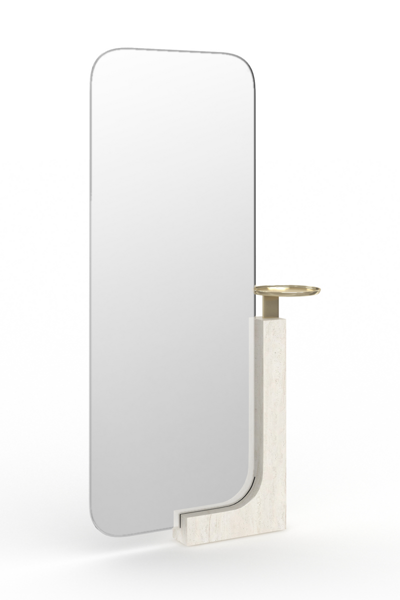 Travertine Stand Floor Mirror | Caracole Overlap | Oroatrade.com