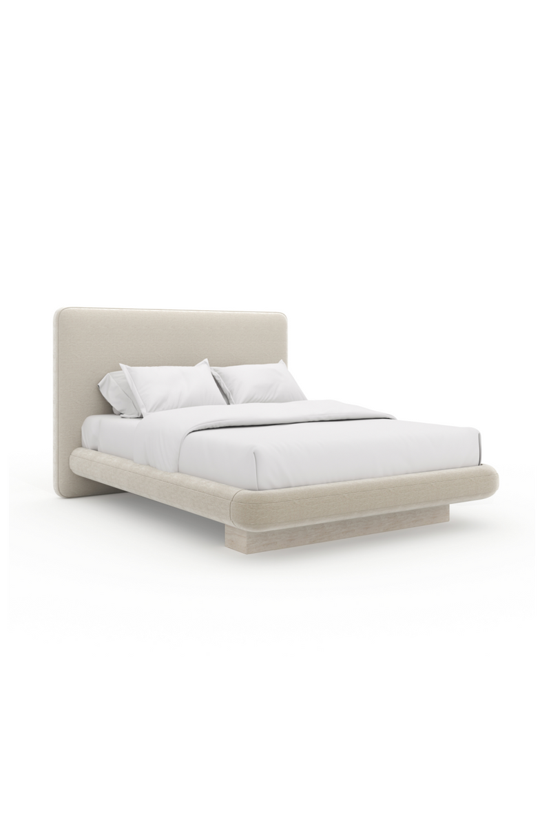 Ivory Vintage Velvet Queen Bed | Caracole Overlap