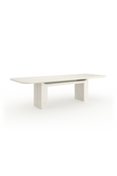 Travertine Pedestal Rectangular Dining Table | Caracole Overlap | Oroatrade.com