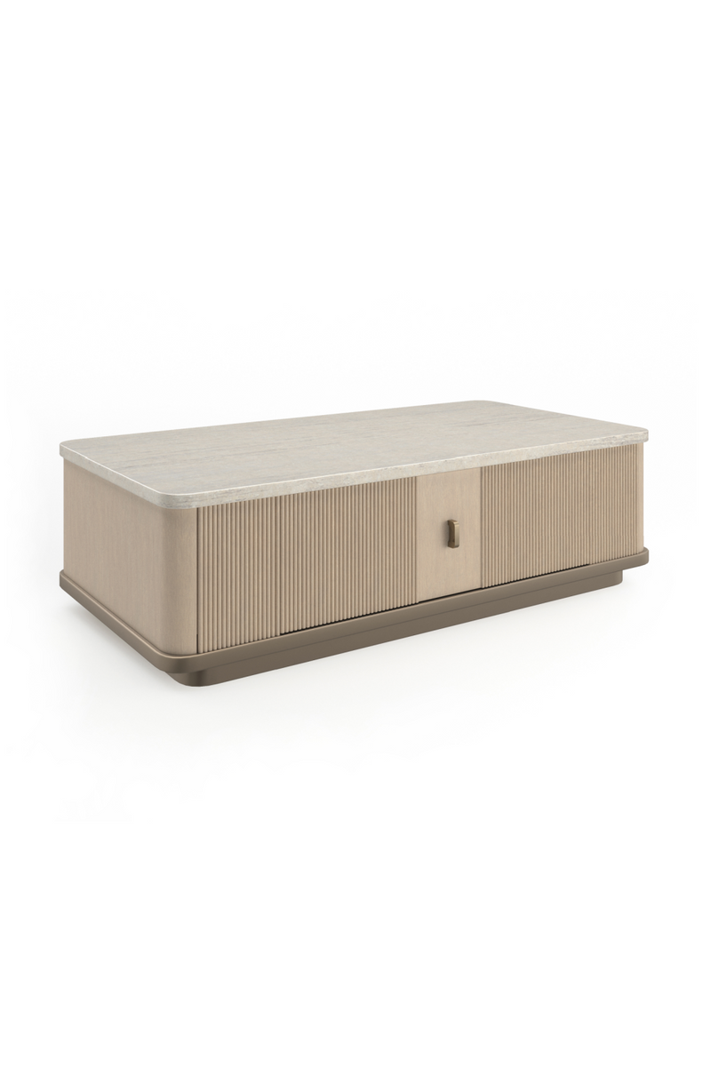 Reeded Oak 2-Door Cocktail Table | Caracole Rhythm | Oroatrade.com