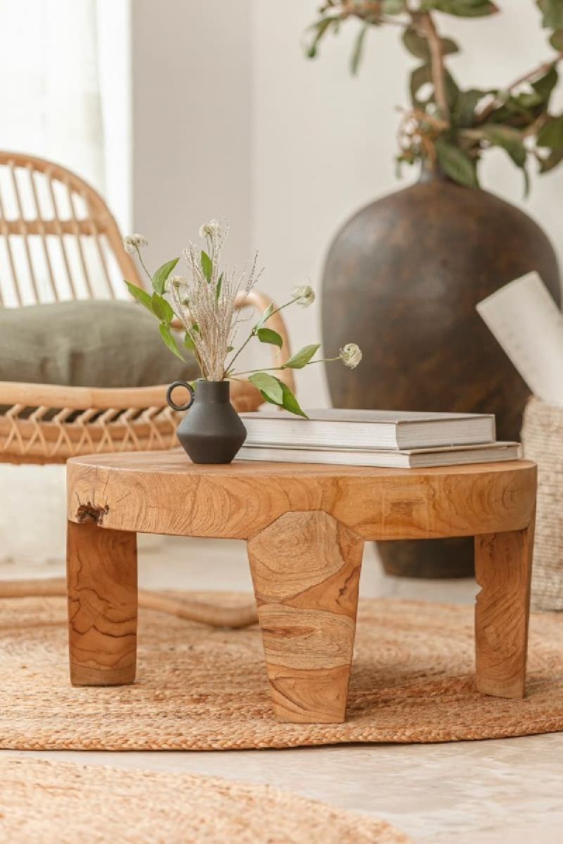 Round Suar Wood Side Table | Dareels Rivia | Oroatrade.com