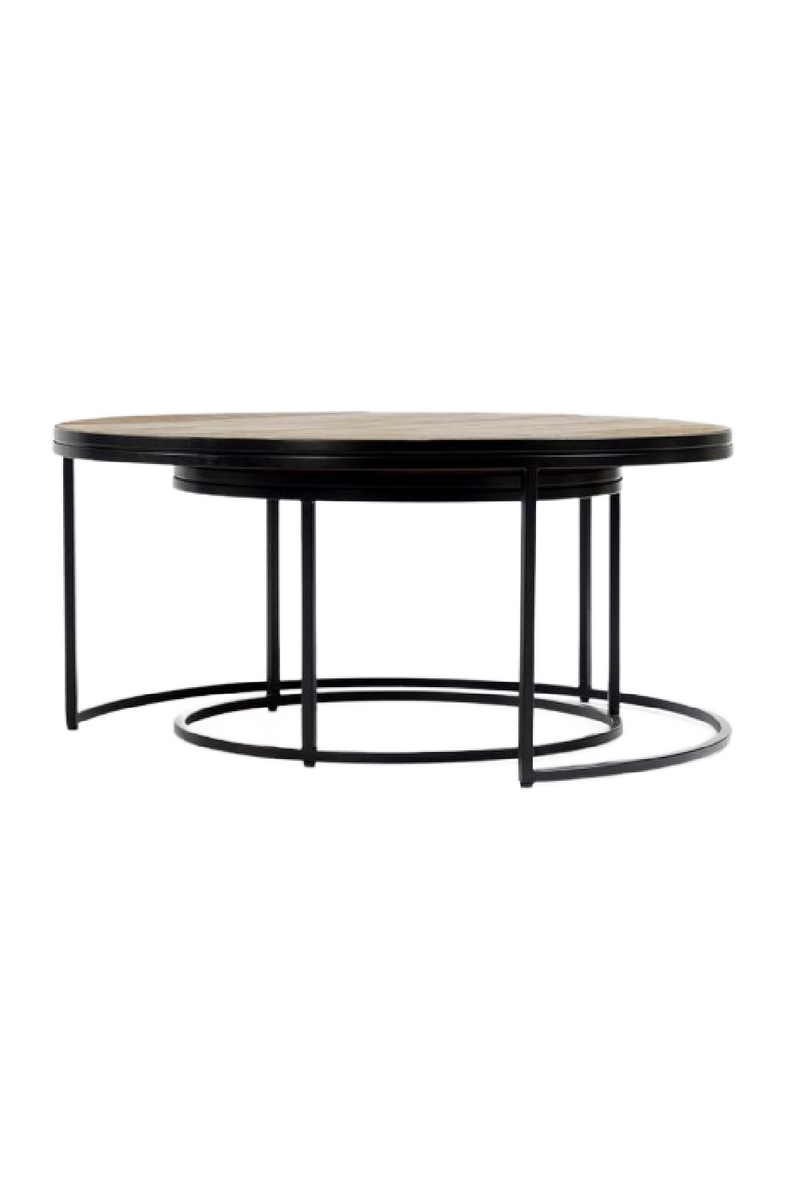 Leather Nested Round Side Tables (2) | Dareels Rengar | Oroatrade.com