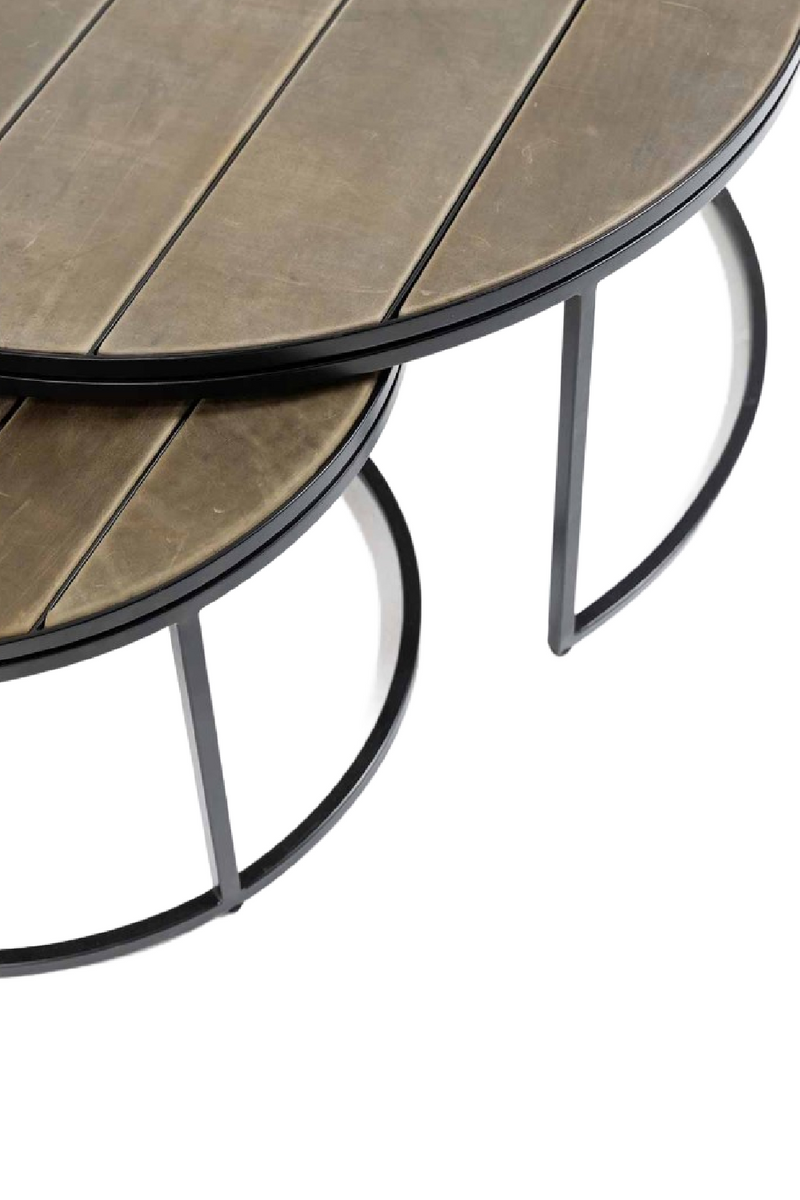 Leather Nested Round Side Tables (2) | Dareels Rengar | Oroatrade.com