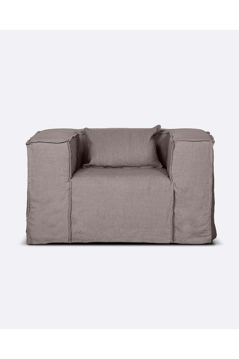 Natural Linen Lounge Armchair | Dareels Strozzi | Oroatrade.com