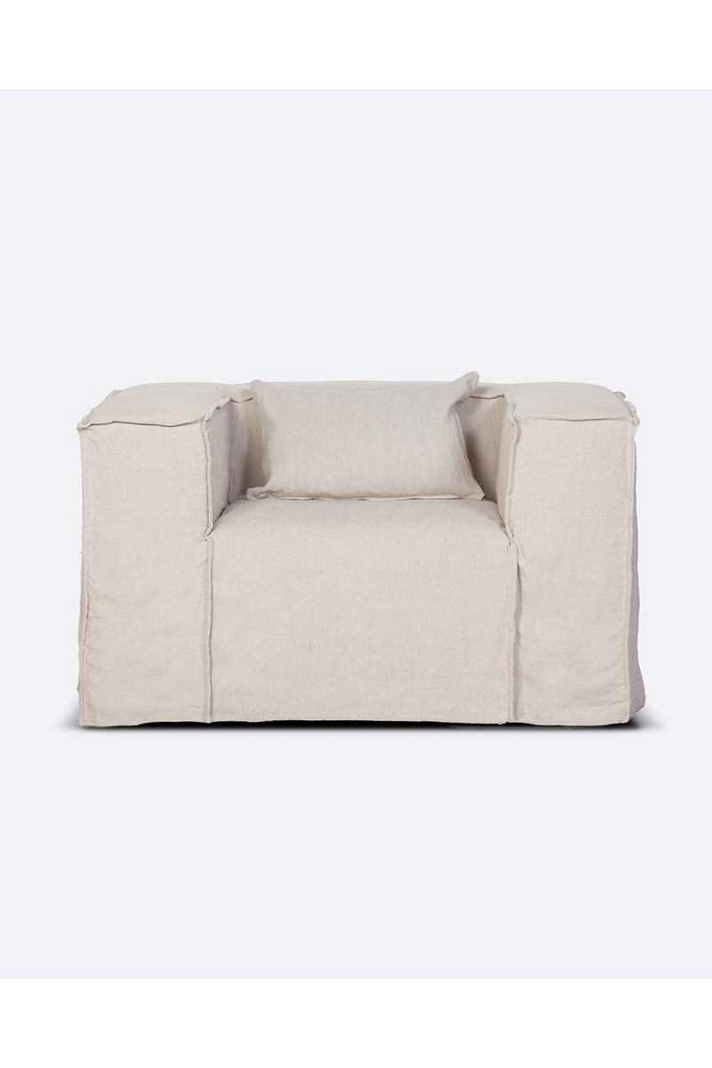 Natural Linen Lounge Armchair | Dareels Strozzi | Oroatrade.com