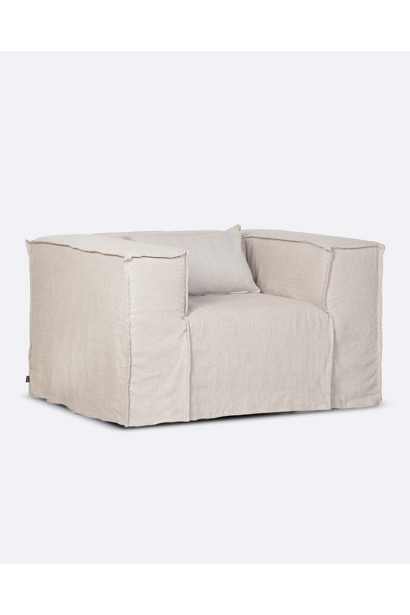 Natural Linen Lounge Armchair | Dareels Strozzi | Oroatrade.com