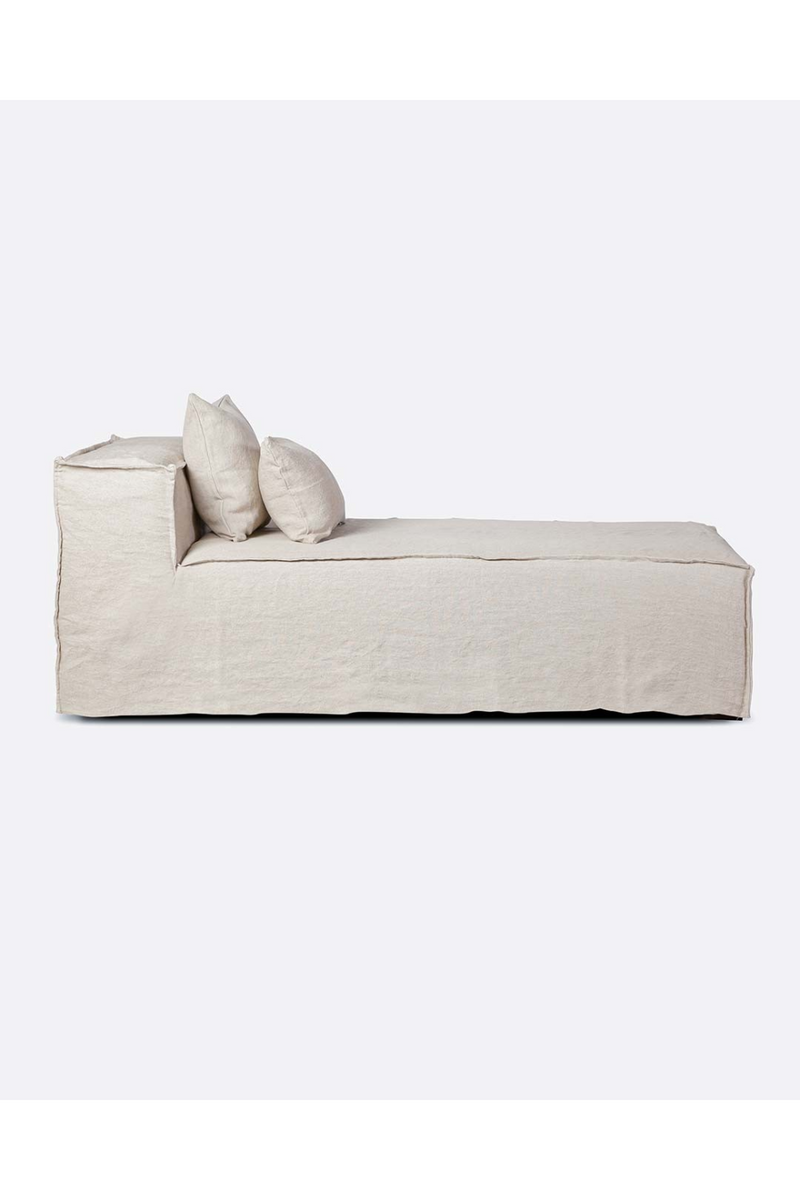 Linen Covered Chaise Longue | Dareels Strozzi | Oroatrade.com