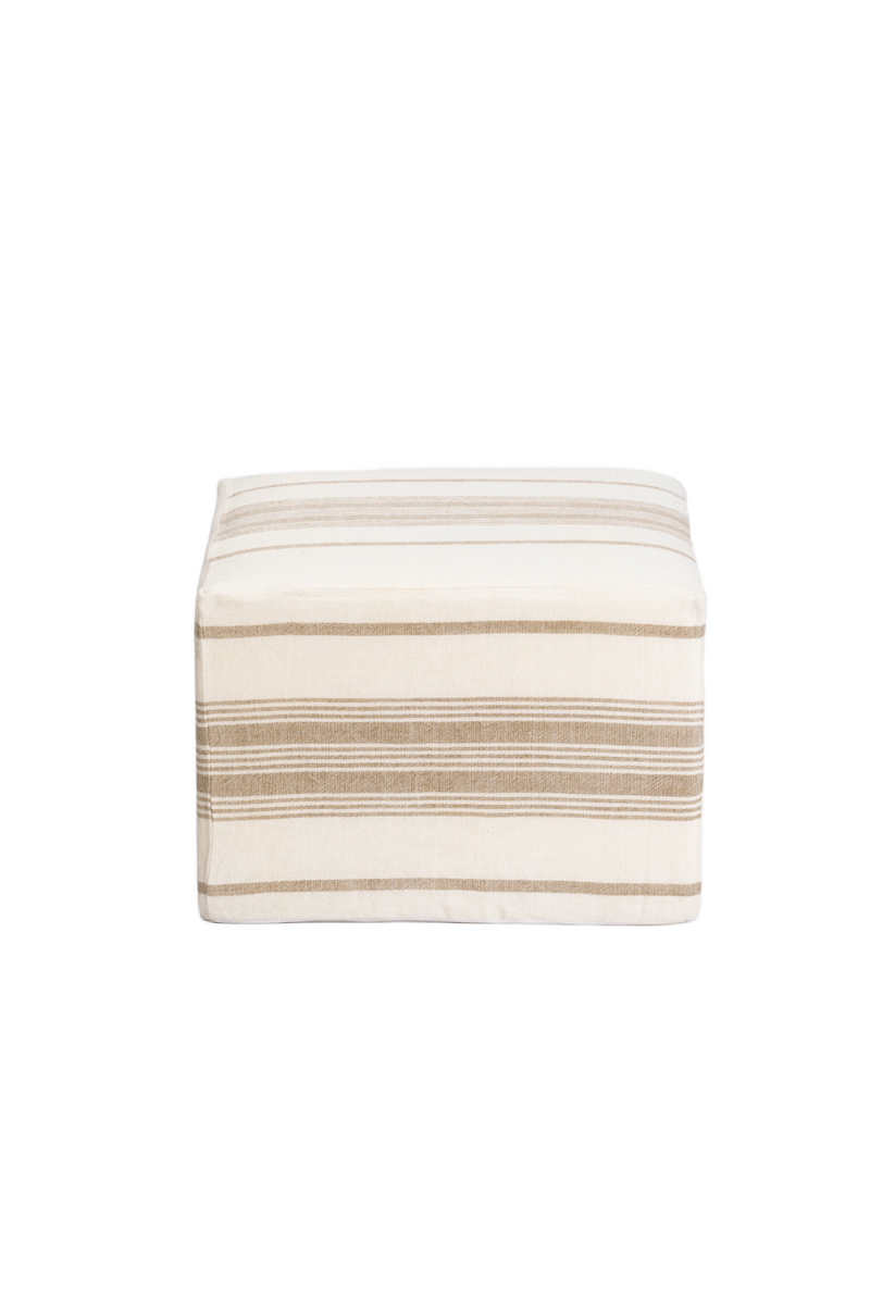 Linen Stripes Patterned Pouf | Dareels Zip | Oroatrade.com