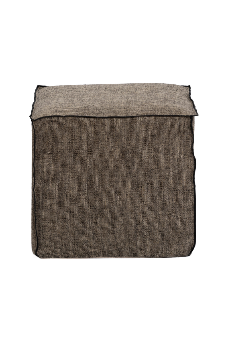 Gray Linen Square Pouf | Dareels Mandya | Oroatrade.com