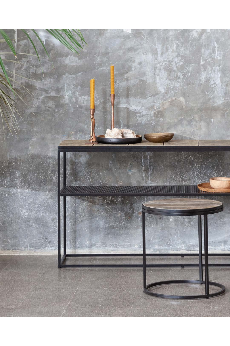 Leather Top Console Table | Dareels Rengar | Oroatrade.com