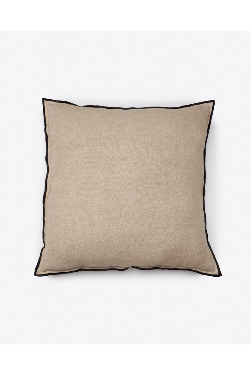 Black Overlock Linen Cushion Cover | Dareels Pawai | Oroatrade.com